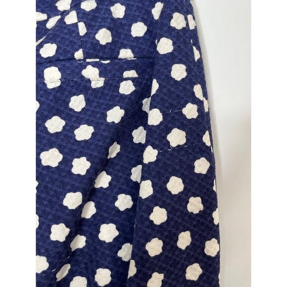 Kate Spade‎ Cloud Dot Straight Leg Cotton Blend Navy White Ankle Pant Size 2 - Picture 9 of 11